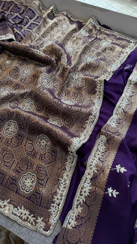 Pure Munga Silk Banarasi Saree with Zardozi, Sequins, Pearls & Premium Stones