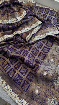 Pure Munga Silk Banarasi Saree with Zardozi, Sequins, Pearls & Premium Stones