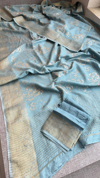 Pure Munga Silk Saree with Multi-Thread and Zari Embroidery