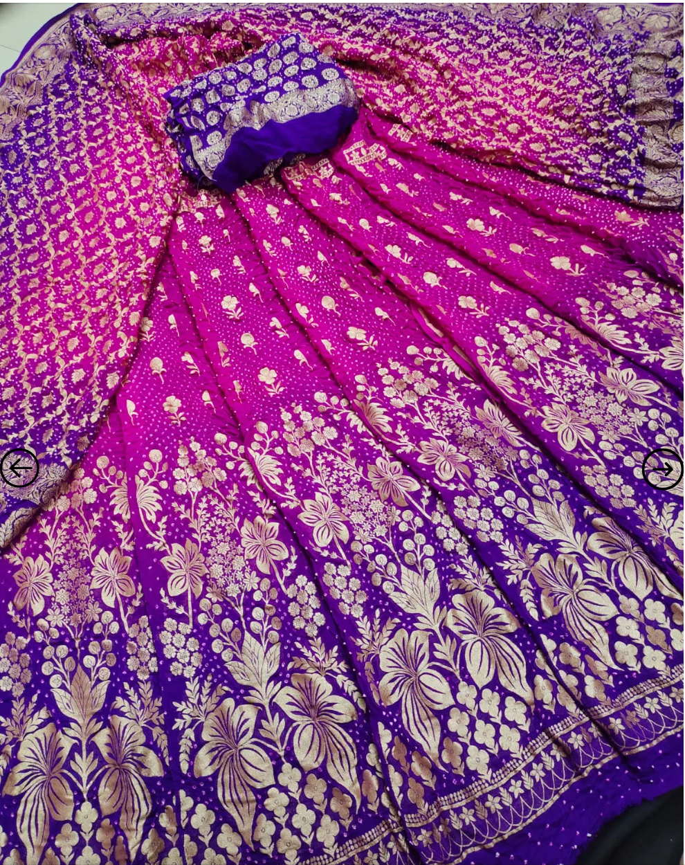 12 Kali pure georgette banarasi heavy neemjari weaving bandhani Lehenga with Duppata and Blouse