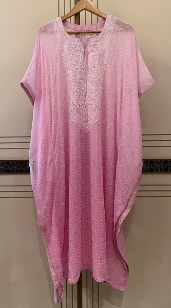 Pure Mulmul Kurta Set with Jaali Motifs for Chic Daywear