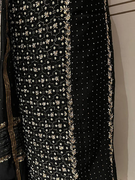 Pure Mul Chanderi Kurta Dupatta Set with Mukaish Pitta Work