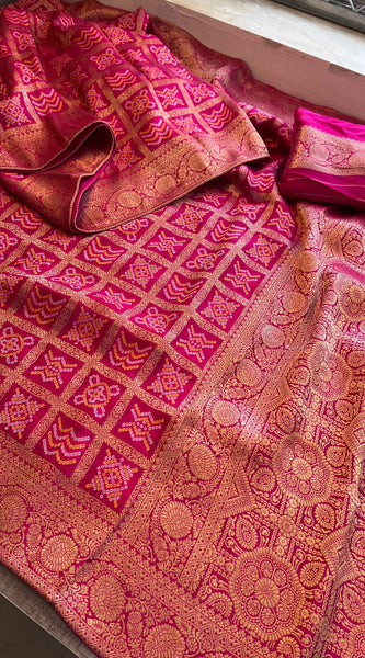 Pure Munga Silk Saree with Meena Banarasi Weaving