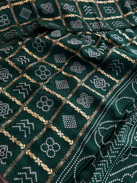 Pure Crepe Silk Saree with Bandhani Banarasi Weaving