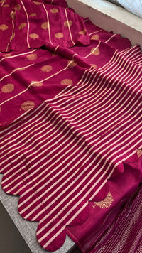 Pure Crepe Silk Saree with Zari Banarasi Weaving