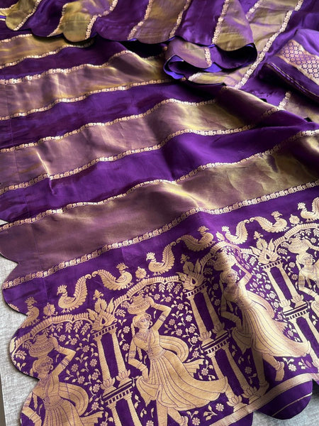 Pure Crepe Silk Saree with Zari Banarasi Weaving