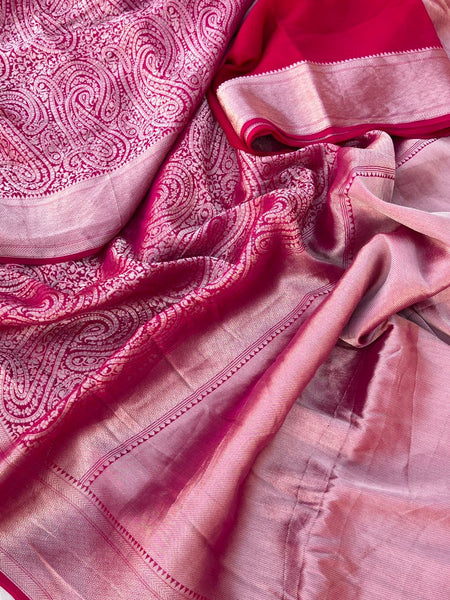 Pure Khaddi Georgette Saree with Banarasi Weaving