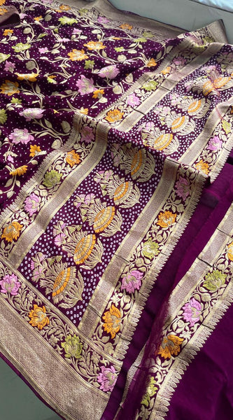 Pure Khaddi Georgette Saree with Meena Banarasi Weaving