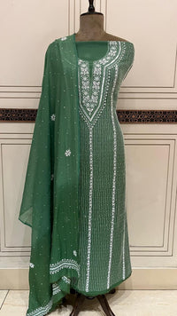 Mul Chanderi Kurta Dupatta Set with Pearl, Sequin & Katdana Embellishments