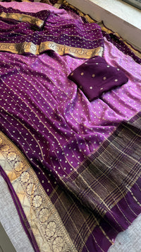 Chinon Crepe Banarasi Saree with Bandhani Print Design