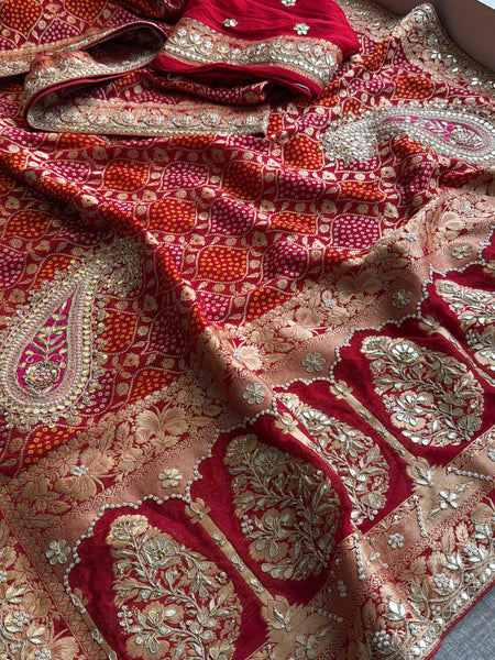 Khaddi Georgette Banarasi Saree with Gotapatti & Pearl Work
