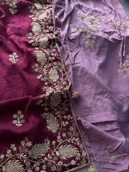 Munga Silk Saree with Zari, Resham & Pearl Embellishment