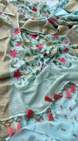Soft Munga Banarasi Silk Saree with Multithread Embroidery