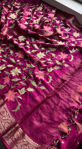 Soft Munga Banarasi Silk Saree with Multithread Embroidery