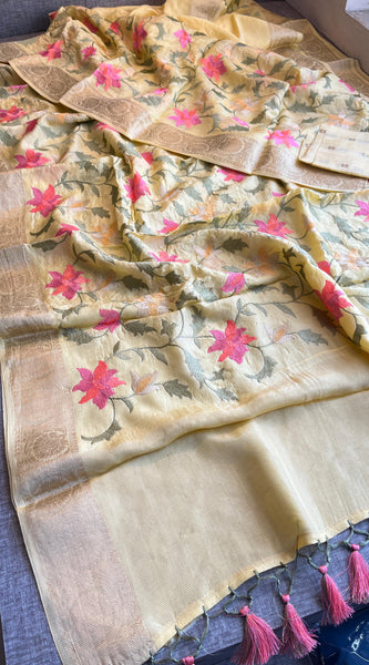 Soft Munga Banarasi Silk Saree with Multithread Embroidery