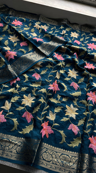 Soft Munga Banarasi Silk Saree with Multithread Embroidery