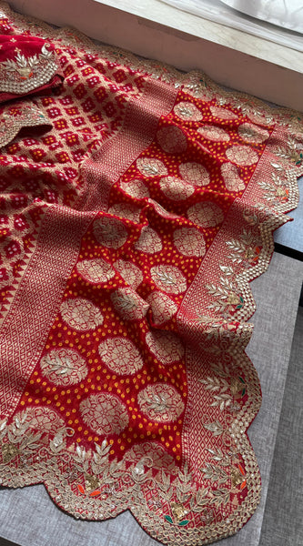 Munga Silk Banarasi Saree with Pearl, Resham & Kutdana