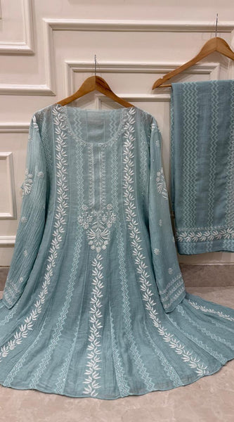 Mul Chanderi Co-ord Set with Sequin & Katdana Work