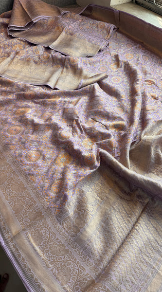 Khaddi Georgette Silk Saree with Meena Bandhani Weave