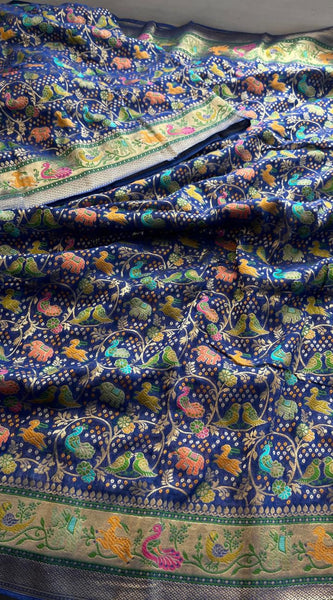 Khaddi Georgette Silk Saree with Meena Bandhani Weave