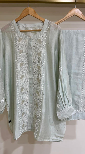 Pure Chanderi Embellished Co-ord Set for Women