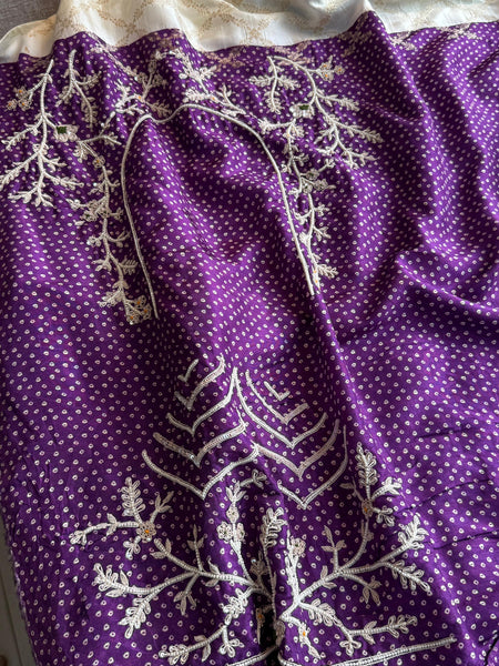 Banarasi Munga Silk Saree with Zardozi & Pearl Work