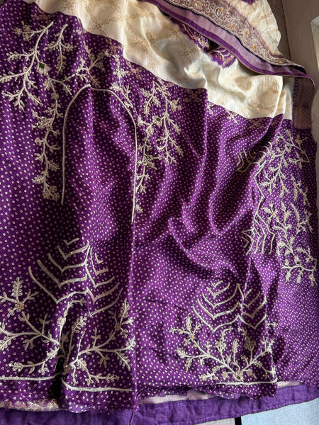 Banarasi Munga Silk Saree with Zardozi & Pearl Work
