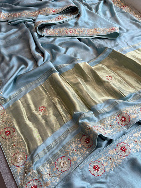 Pure Gajji Silk Banarasi Saree with Zardozi & Gotapatti Work