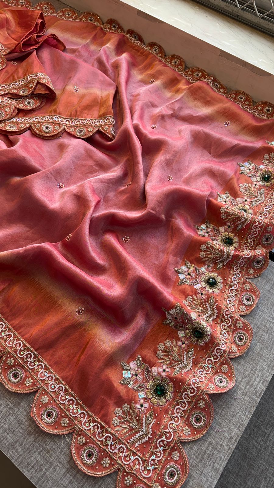 Zardozi And Stone On Tissue Cosmo Munga Silk · 68 Artisan Hours of work · The Shringar Edit