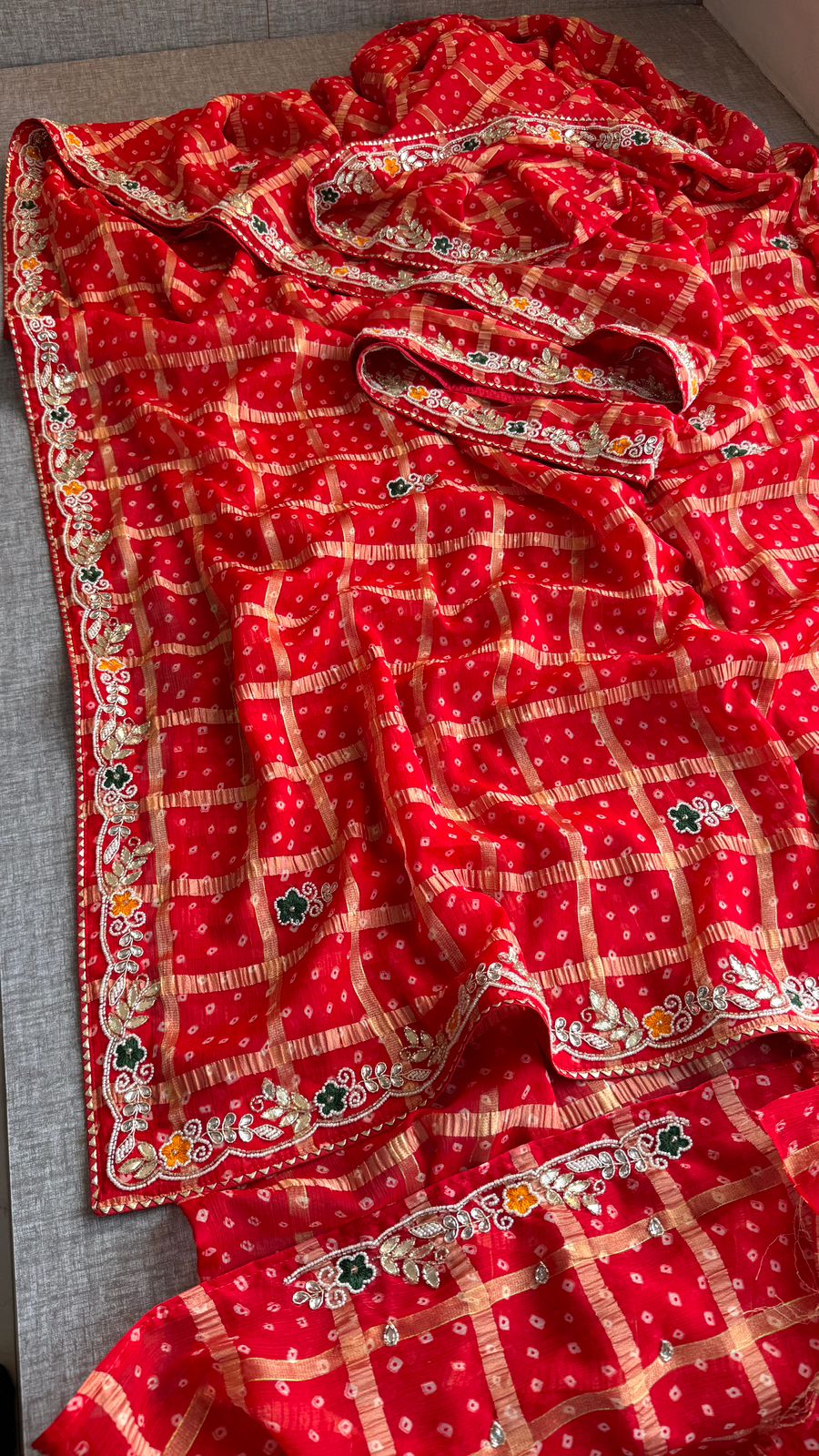 Zardozi On Pure Chinon Bandhej Banarasi · 36 Artisan Hours of work · The Riwaayat Edit