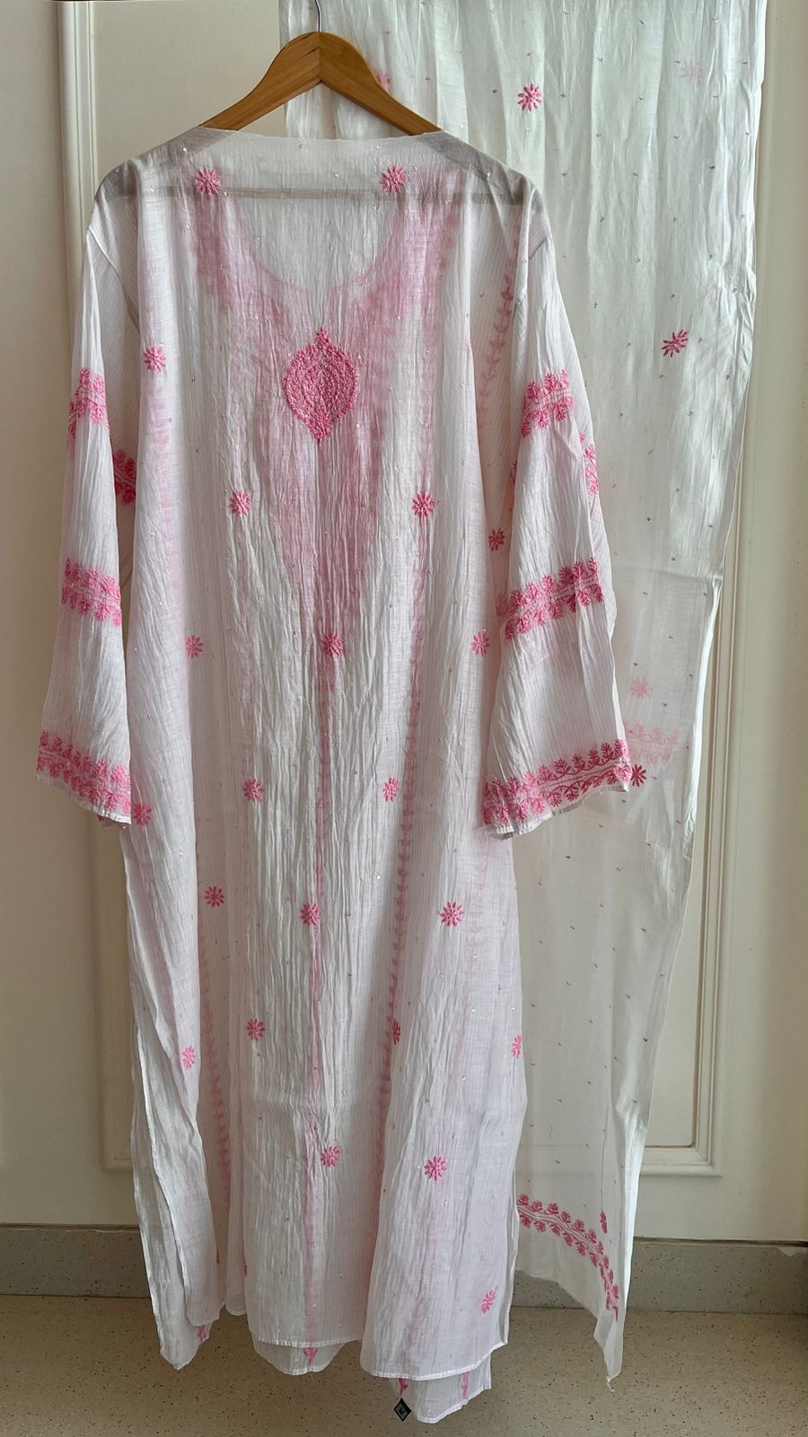 Sequins And Katdana On Pure Mul Chanderi · 24 Artisan Hours of work · The Lucknowi Noor Edit