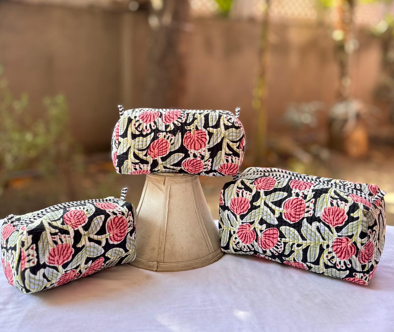 Quilted Waterproof Utility Pouches Set of Three