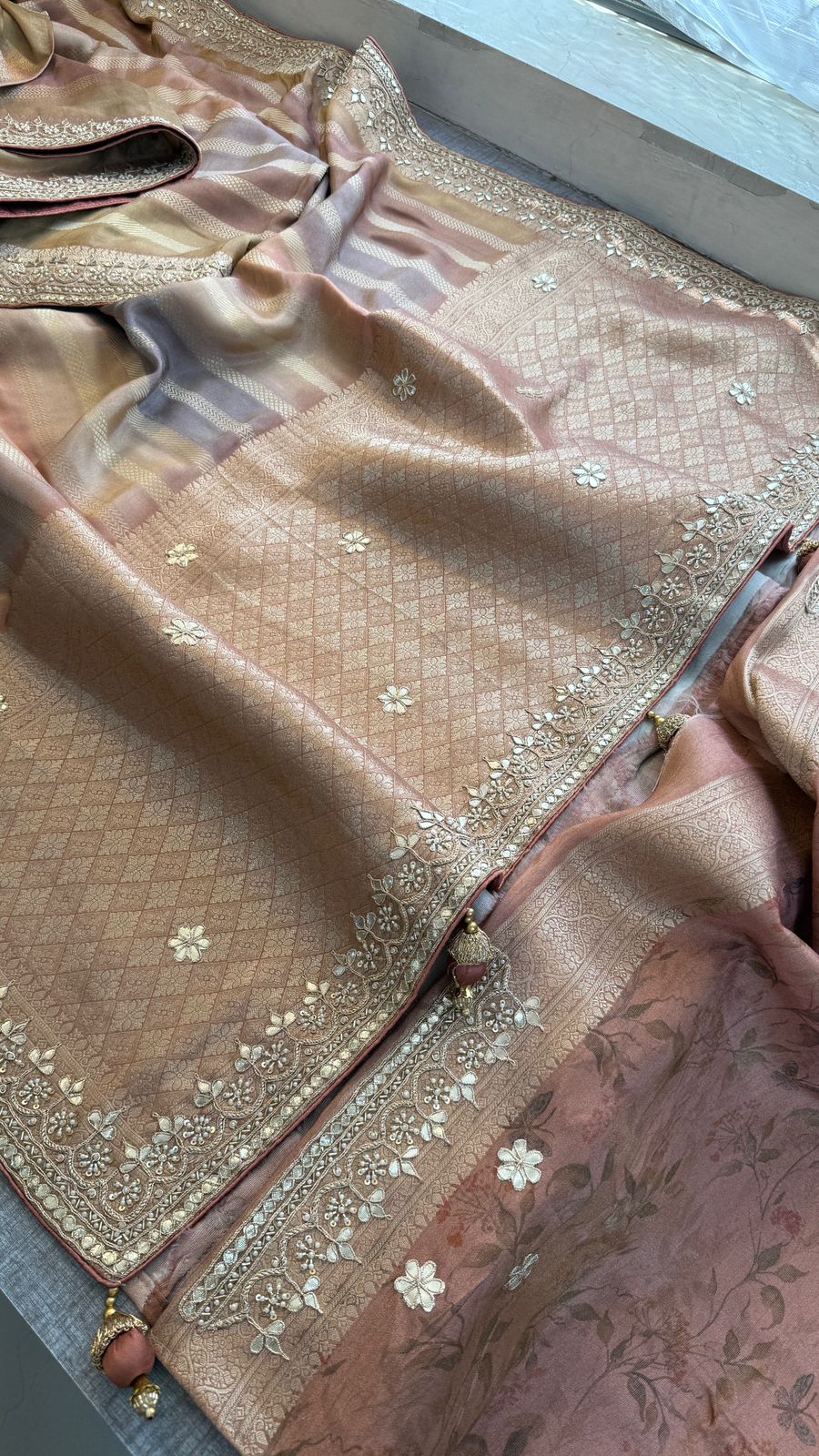 Zardozi Gotta Patti And Kutdana On Munga Silk Banarasi · 78 Artisan Hours of work · The Rajnandini Edit