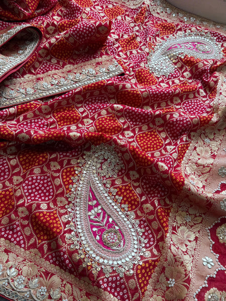 Khaddi Georgette Banarasi Saree with Gotapatti & Pearl Work