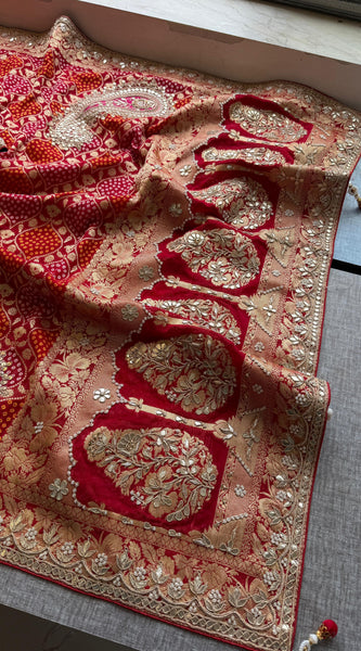 Khaddi Georgette Banarasi Saree with Gotapatti & Pearl Work