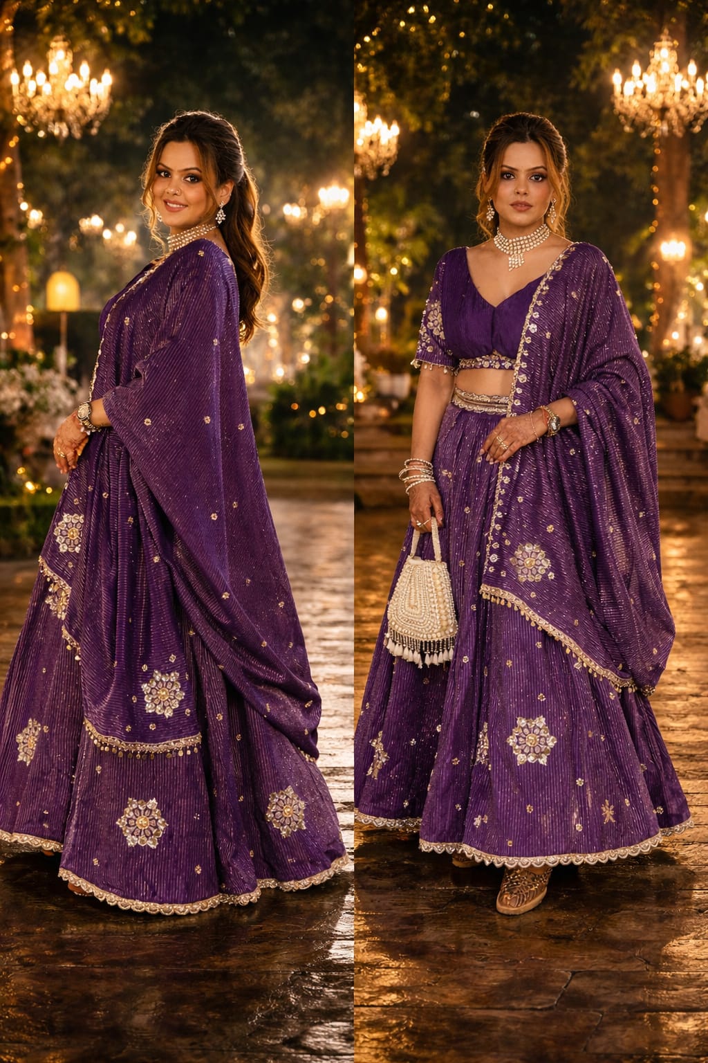 Designer Banarasi Tissue Zari Lehenga with Intricate Handwork