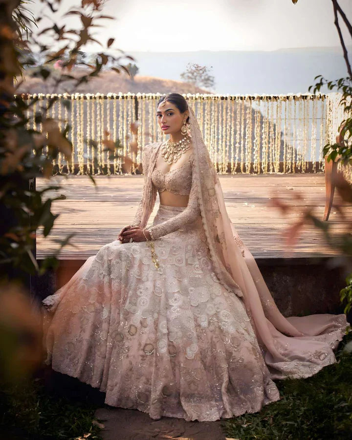 Athiya Shetty : The Celebrity bride’s wedding attire consisted of a beautiful array of lehengas, sarees, and stylish pantsuits