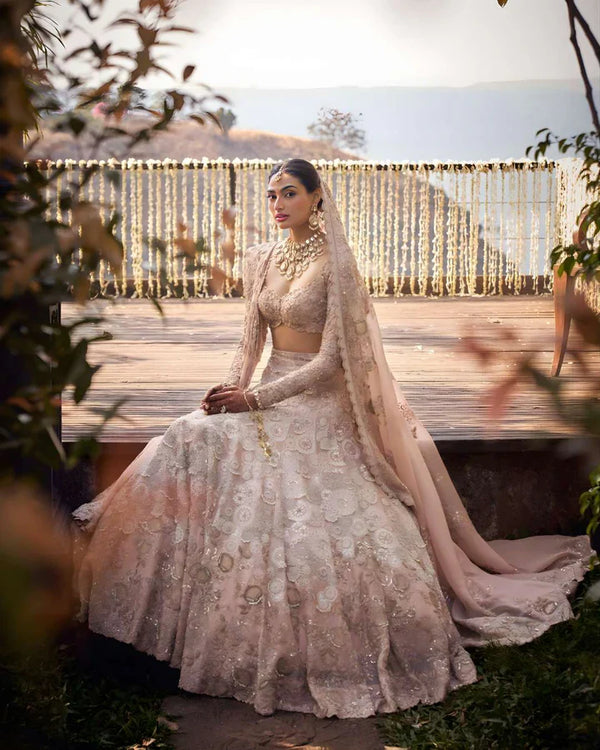 Athiya Shetty : The Celebrity bride’s wedding attire consisted of a beautiful array of lehengas, sarees, and stylish pantsuits