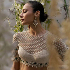 Ivory Pearl Work Blouse