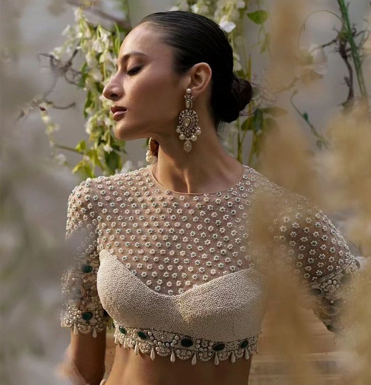 Ivory Pearl Work Blouse