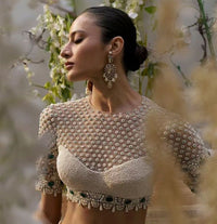Ivory Pearl Work Blouse
