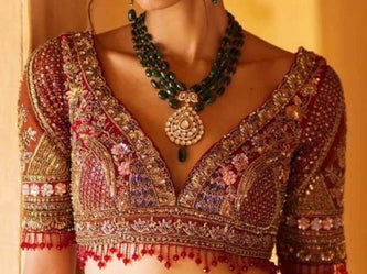 Red Beaded Heavy Top Blouse – A Glamorous Statement
