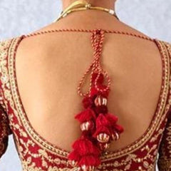 Red Beaded Heavy Top Blouse – A Glamorous Statement