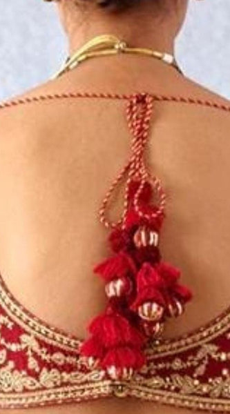 Red Beaded Heavy Top Blouse – A Glamorous Statement
