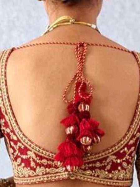 Red Beaded Heavy Top Blouse – A Glamorous Statement