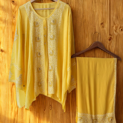 Georgette Semi-Stitched Co-ord Set with Mukaish Work