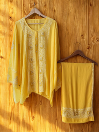 Georgette Semi-Stitched Co-ord Set with Mukaish Work