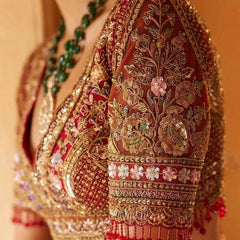 Red Beaded Heavy Top Blouse – A Glamorous Statement