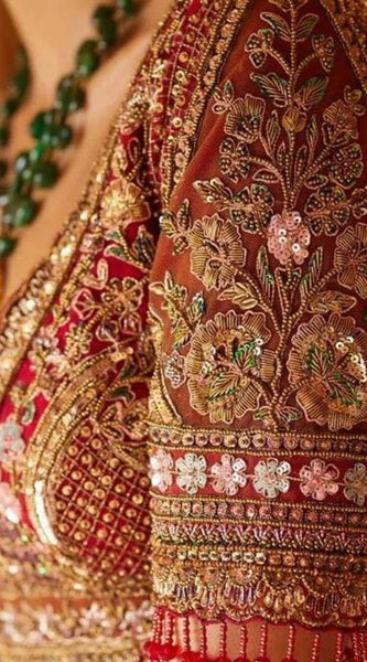 Red Beaded Heavy Top Blouse – A Glamorous Statement