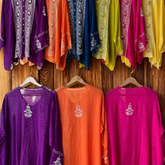 Georgette Semi-Stitched Co-ord Set with Mukaish Work